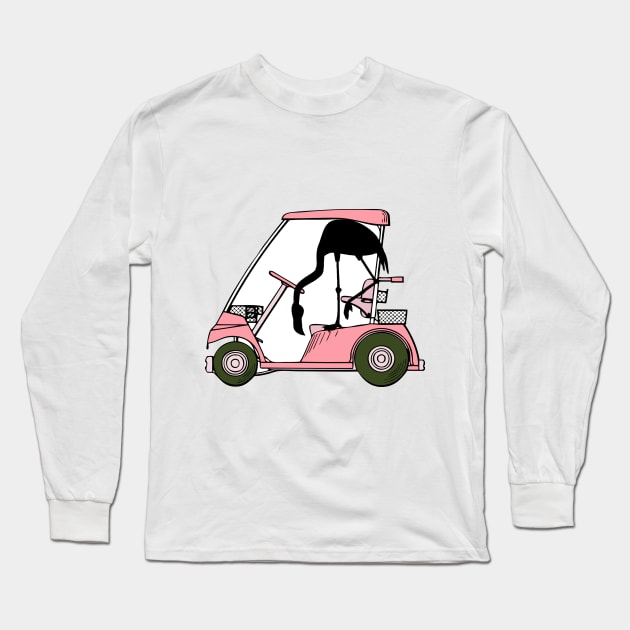 Golf Lovers Golf Humor with Flamingo Long Sleeve T-Shirt by TammyWinandArt